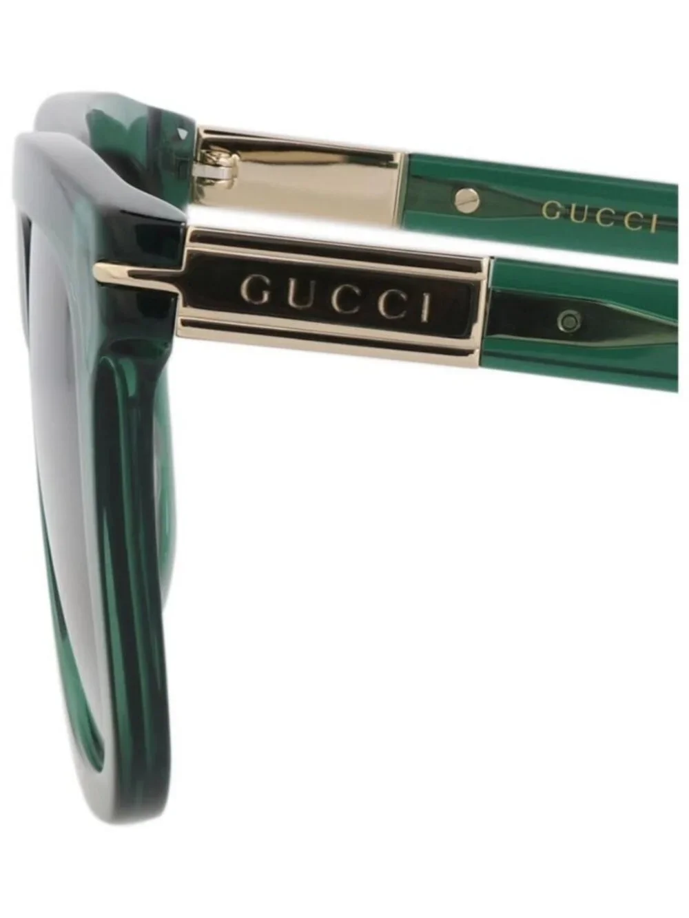 New Gucci Mens Square/Rectangle Green Green Grey Fashion Designer Sunglasses
